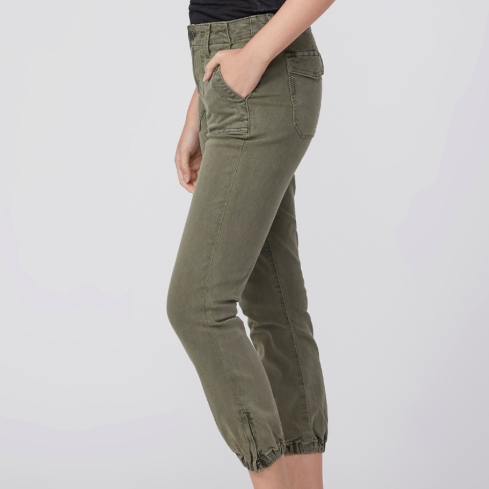 Paige Denim — vintage green cargo crops